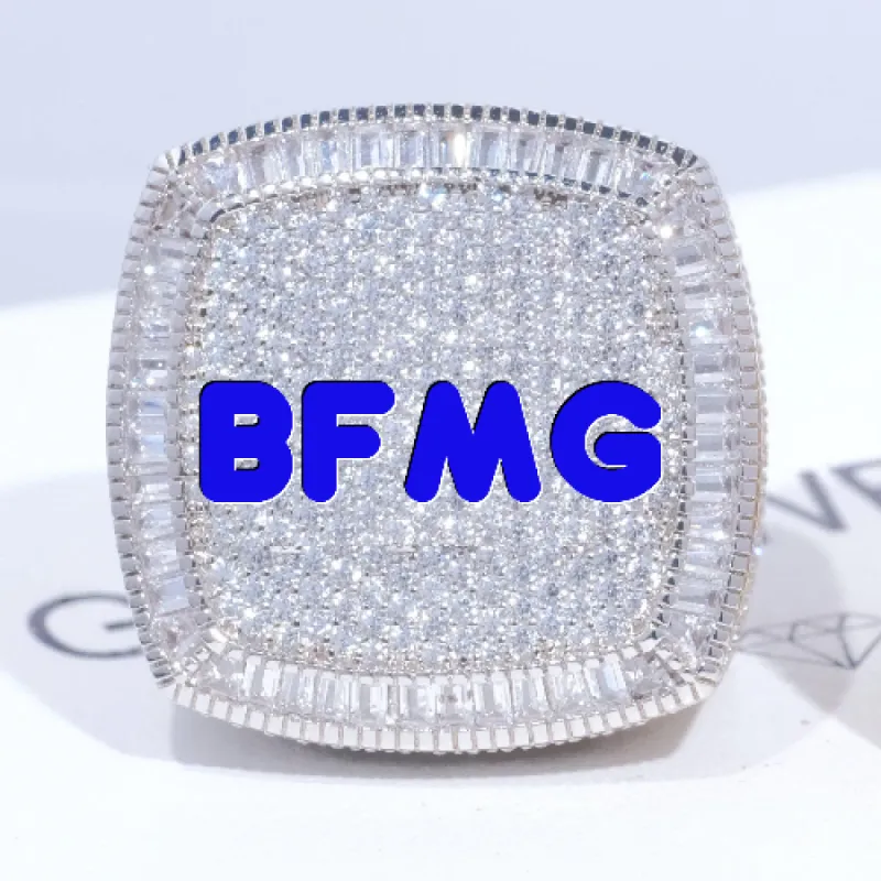 CUSTOM LETTER 3D ICED RING sold by The GUU Shop