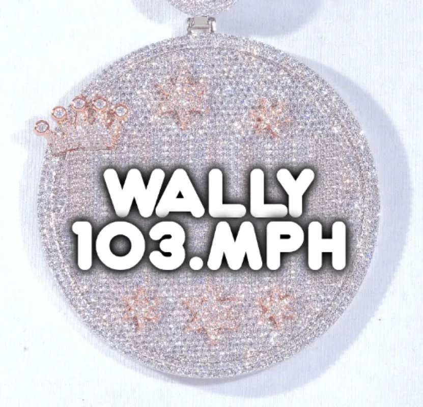 CUSTOM LETTER NECKLACE 3D BIG CROWN DISC sold by The GUU Shop