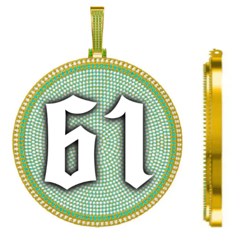 CUSTOM LETTER NECKLACE 3D BIG DISC sold by The GUU Shop