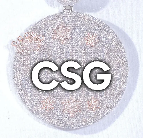 CUSTOM LETTER NECKLACE 3D BIG CROWN DISC sold by The GUU Shop