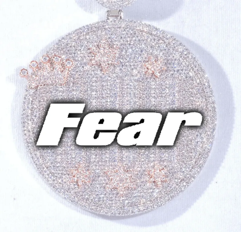 CUSTOM LETTER NECKLACE 3D BIG CROWN DISC sold by The GUU Shop