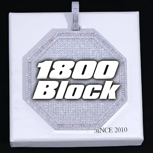 CUSTOM LETTER NECKLACE 3D BIG OCTAGON sold by The GUU Shop