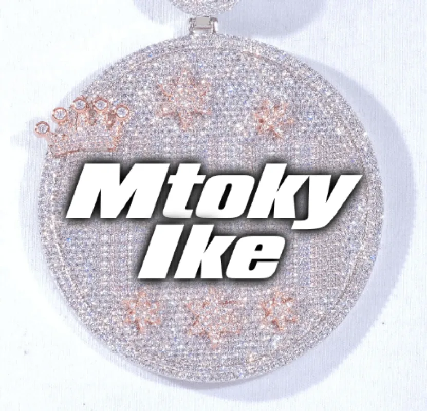 CUSTOM LETTER NECKLACE 3D BIG CROWN DISC sold by The GUU Shop