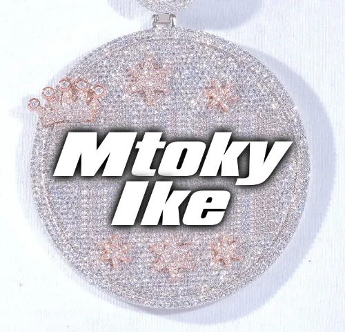 CUSTOM LETTER NECKLACE 3D BIG CROWN DISC sold by The GUU Shop