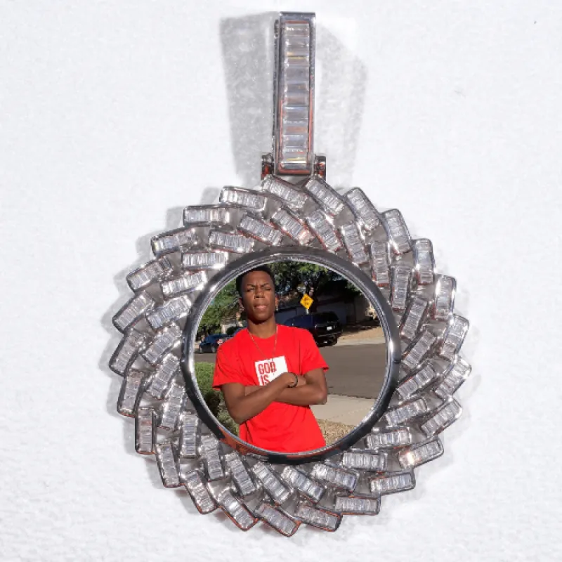 Large 3D Baguette Custom Picture Pendant sold by The GUU Shop