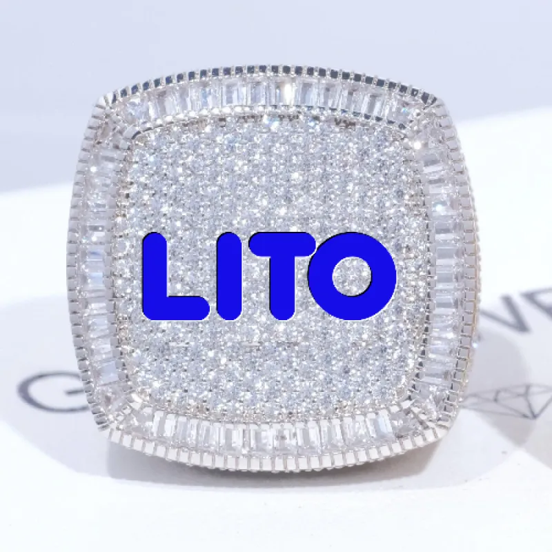 CUSTOM LETTER 3D ICED RING sold by The GUU Shop