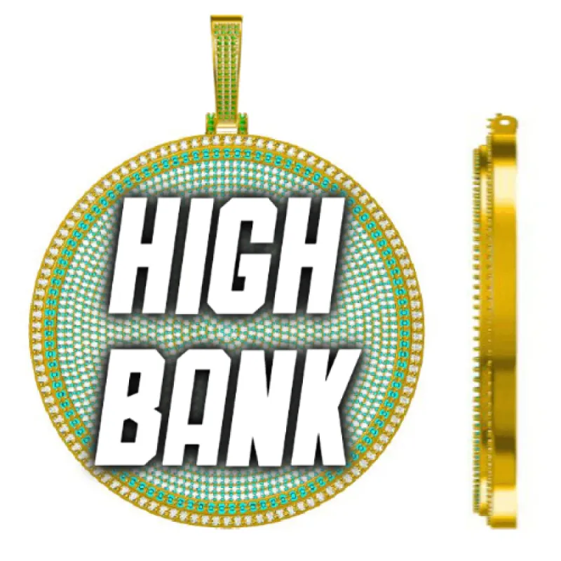 CUSTOM LETTER NECKLACE 3D BIG DISC sold by The GUU Shop