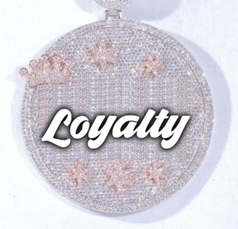 CUSTOM LETTER NECKLACE 3D BIG CROWN DISC sold by The GUU Shop