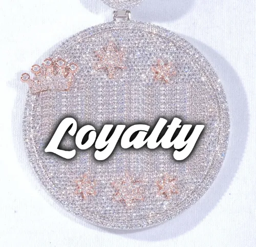 CUSTOM LETTER NECKLACE 3D BIG CROWN DISC sold by The GUU Shop