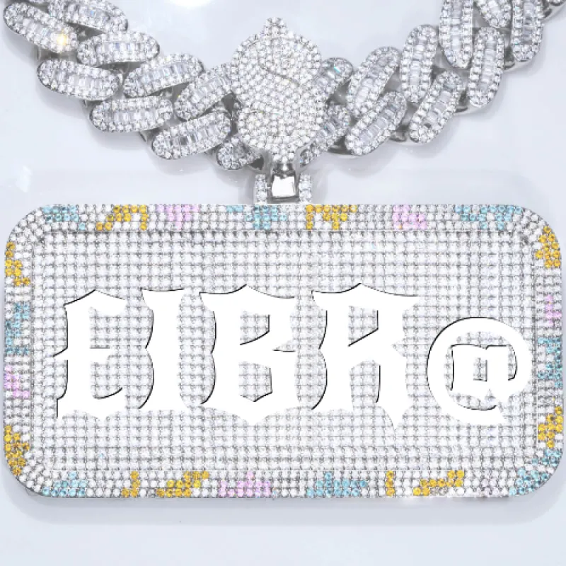 CUSTOM LETTER NECKLACE 3D COLORFUL SQUARE sold by The GUU Shop