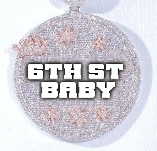 CUSTOM LETTER NECKLACE 3D BIG CROWN DISC sold by The GUU Shop