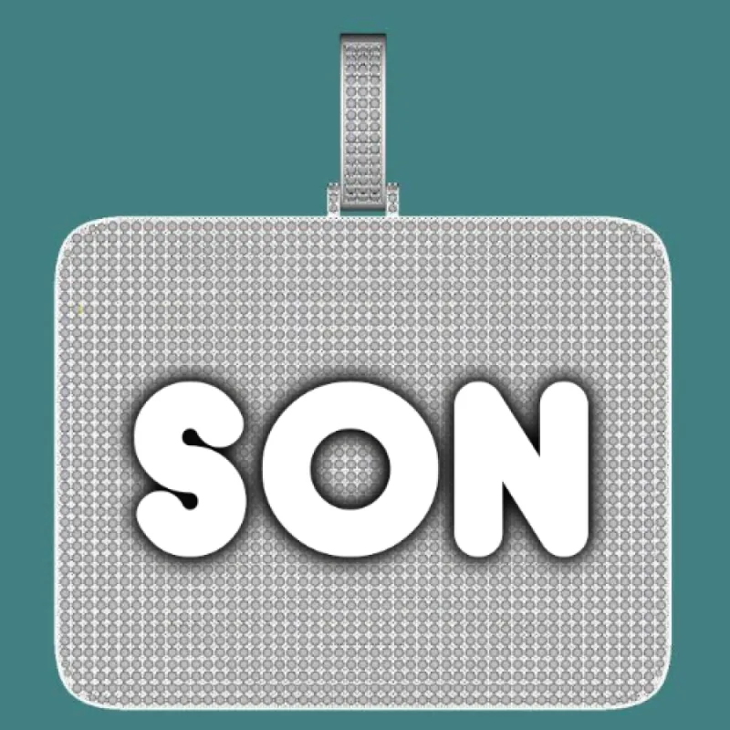 CUSTOM LETTER NECKLACE 3D BIG SQUARE sold by The GUU Shop