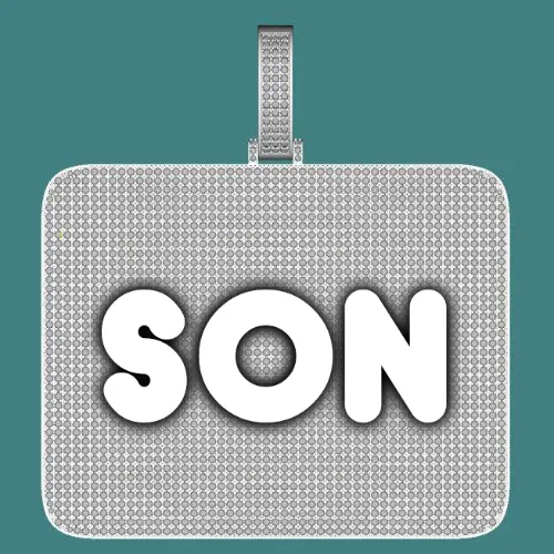 CUSTOM LETTER NECKLACE 3D BIG SQUARE sold by The GUU Shop