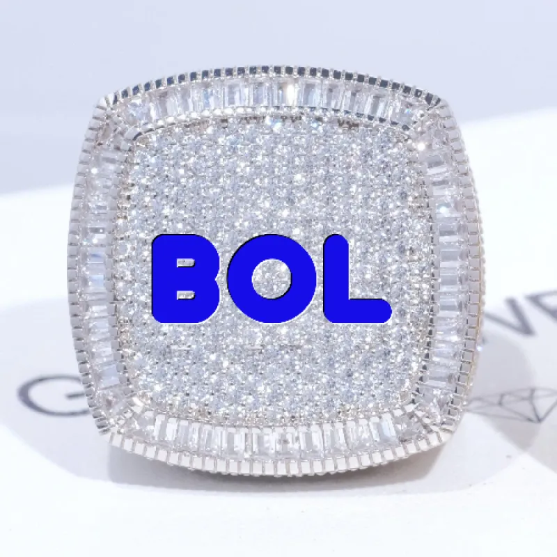 CUSTOM LETTER 3D ICED RING sold by The GUU Shop