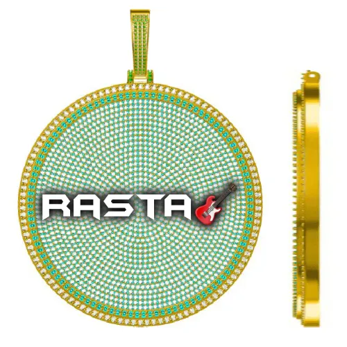 CUSTOM LETTER NECKLACE 3D BIG DISC sold by The GUU Shop