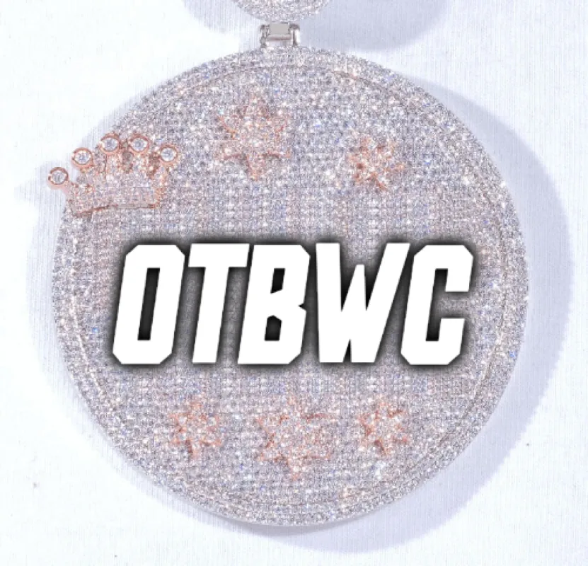 CUSTOM LETTER NECKLACE 3D BIG CROWN DISC sold by The GUU Shop