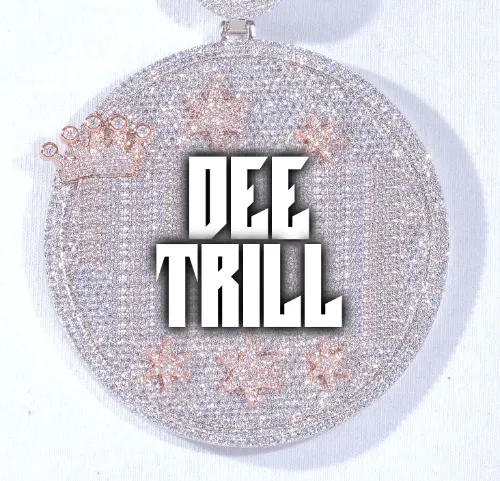 CUSTOM LETTER NECKLACE 3D BIG CROWN DISC sold by The GUU Shop