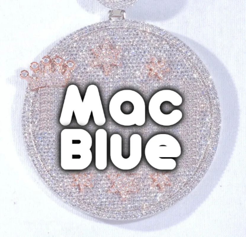 CUSTOM LETTER NECKLACE 3D BIG CROWN DISC sold by The GUU Shop