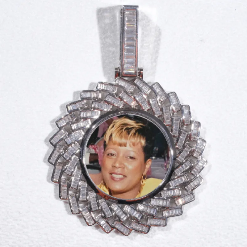 Large 3D Baguette Custom Picture Pendant sold by The GUU Shop