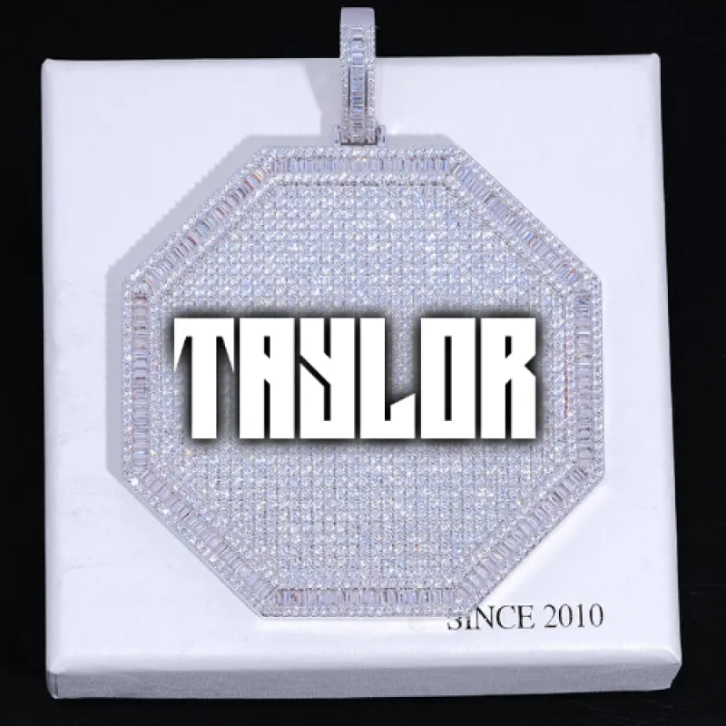 CUSTOM LETTER NECKLACE 3D BIG OCTAGON sold by The GUU Shop