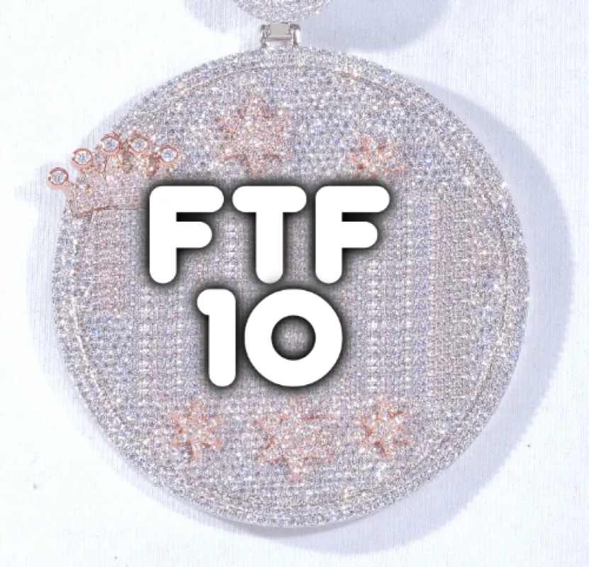 CUSTOM LETTER NECKLACE 3D BIG CROWN DISC sold by The GUU Shop