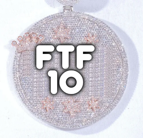 CUSTOM LETTER NECKLACE 3D BIG CROWN DISC sold by The GUU Shop