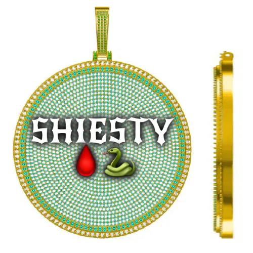 CUSTOM LETTER NECKLACE 3D BIG DISC sold by The GUU Shop