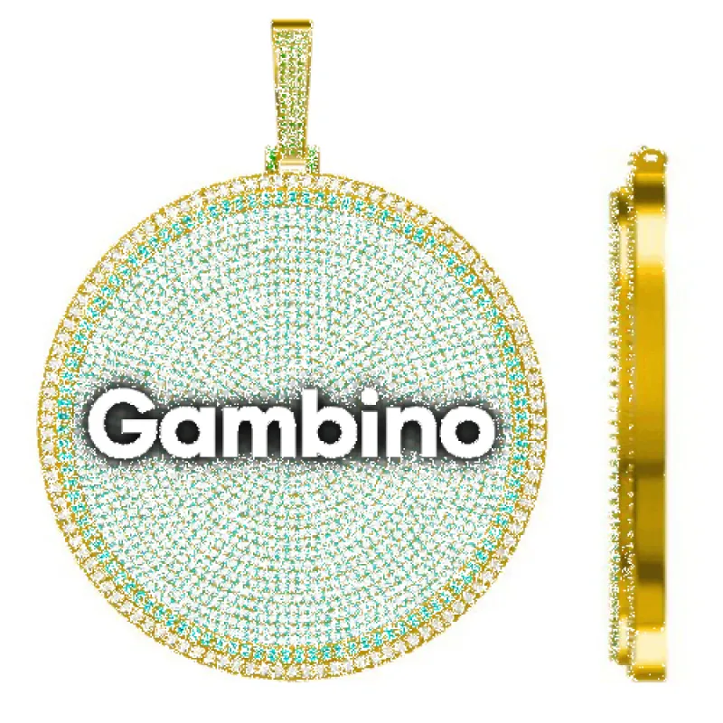 CUSTOM LETTER NECKLACE 3D BIG DISC sold by The GUU Shop