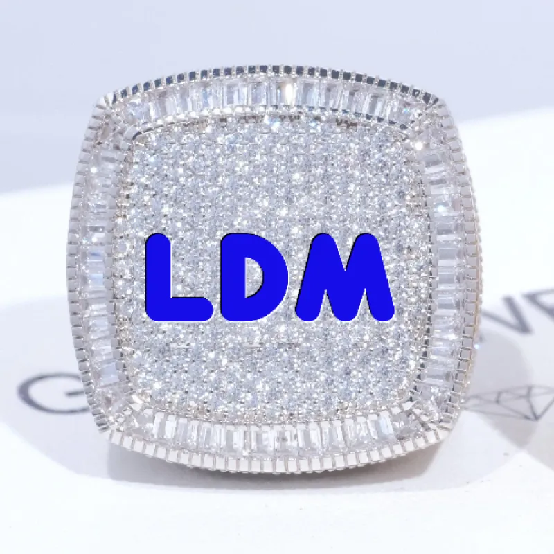 CUSTOM LETTER 3D ICED RING sold by The GUU Shop