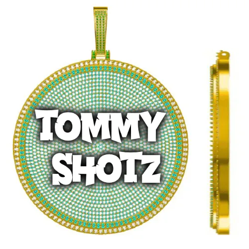 CUSTOM LETTER NECKLACE 3D BIG DISC sold by The GUU Shop