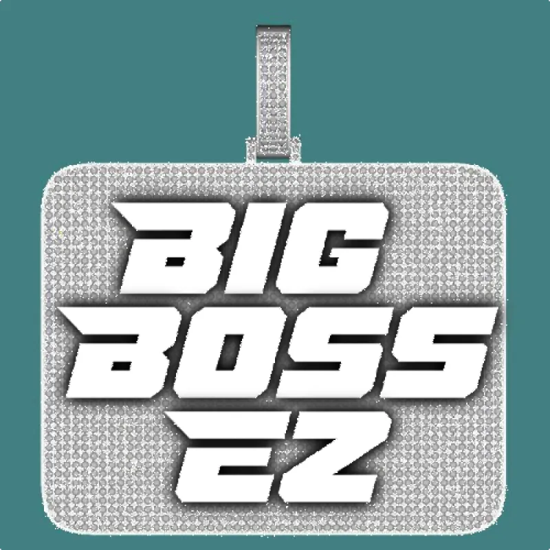 CUSTOM LETTER NECKLACE 3D BIG SQUARE sold by The GUU Shop