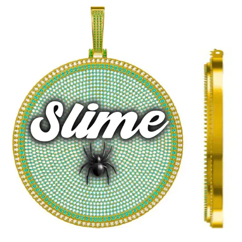 CUSTOM LETTER NECKLACE 3D BIG DISC sold by The GUU Shop