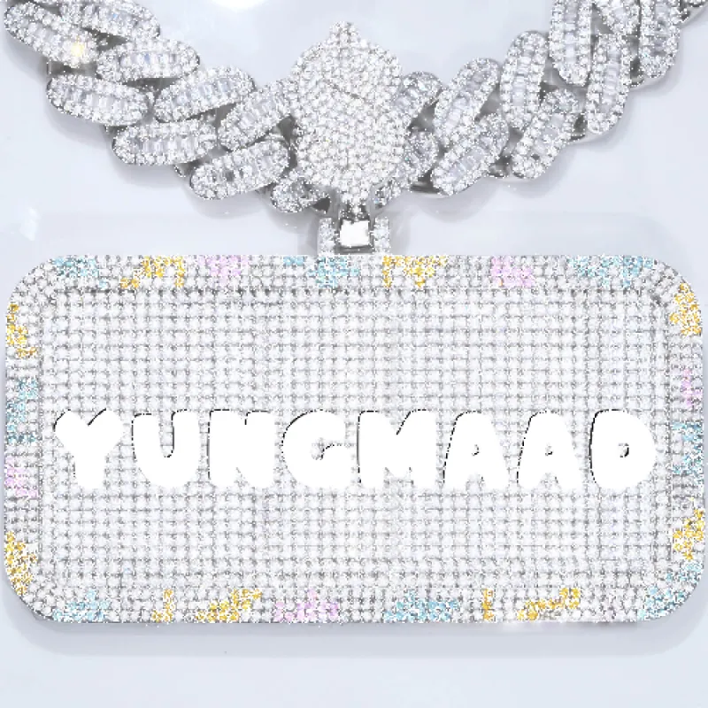 CUSTOM LETTER NECKLACE 3D COLORFUL SQUARE sold by The GUU Shop