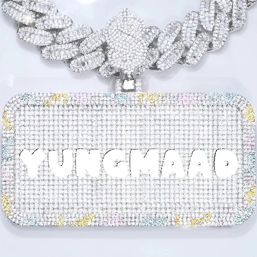 CUSTOM LETTER NECKLACE 3D COLORFUL SQUARE sold by The GUU Shop