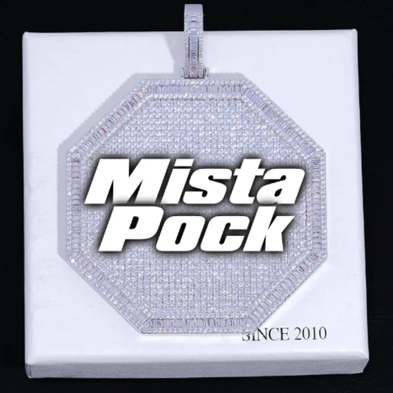 CUSTOM LETTER NECKLACE 3D BIG OCTAGON sold by The GUU Shop