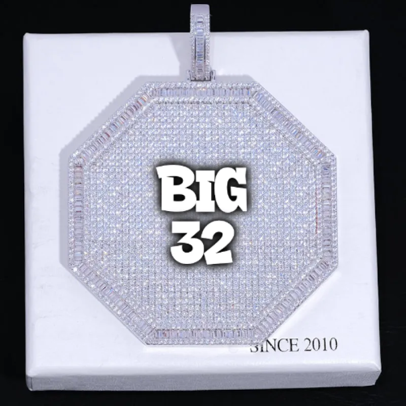 CUSTOM LETTER NECKLACE 3D BIG OCTAGON sold by The GUU Shop