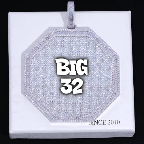 CUSTOM LETTER NECKLACE 3D BIG OCTAGON sold by The GUU Shop