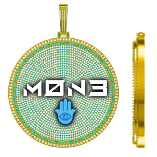 CUSTOM LETTER NECKLACE 3D BIG DISC sold by The GUU Shop