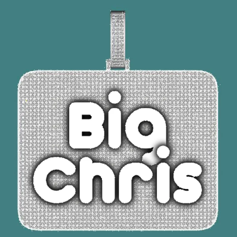 CUSTOM LETTER NECKLACE 3D BIG SQUARE sold by The GUU Shop