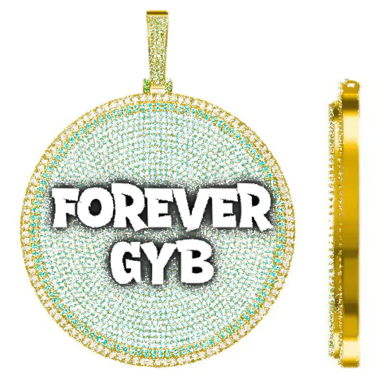 CUSTOM LETTER NECKLACE 3D BIG DISC sold by The GUU Shop