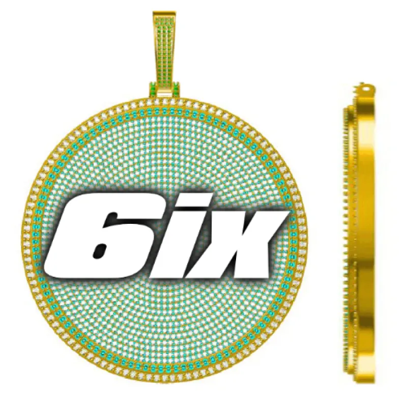 CUSTOM LETTER NECKLACE 3D BIG DISC sold by The GUU Shop