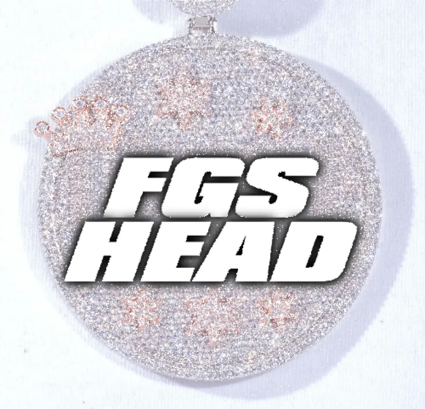 CUSTOM LETTER NECKLACE 3D BIG CROWN DISC made by The GUU Shop