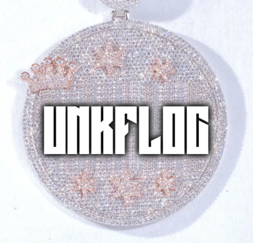 CUSTOM LETTER NECKLACE 3D BIG CROWN DISC sold by The GUU Shop