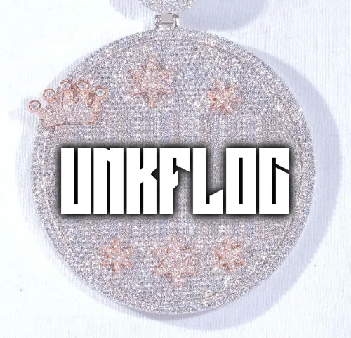 CUSTOM LETTER NECKLACE 3D BIG CROWN DISC sold by The GUU Shop