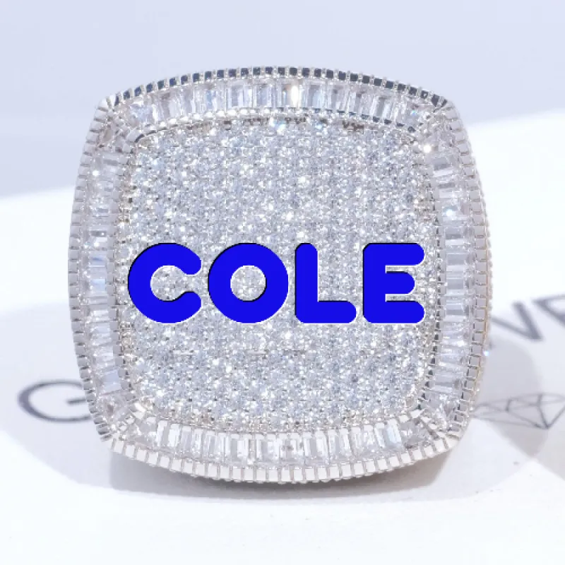 CUSTOM LETTER 3D ICED RING sold by The GUU Shop