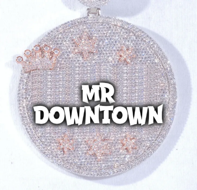 CUSTOM LETTER NECKLACE 3D BIG CROWN DISC made by The GUU Shop