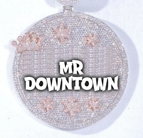 CUSTOM LETTER NECKLACE 3D BIG CROWN DISC sold by The GUU Shop