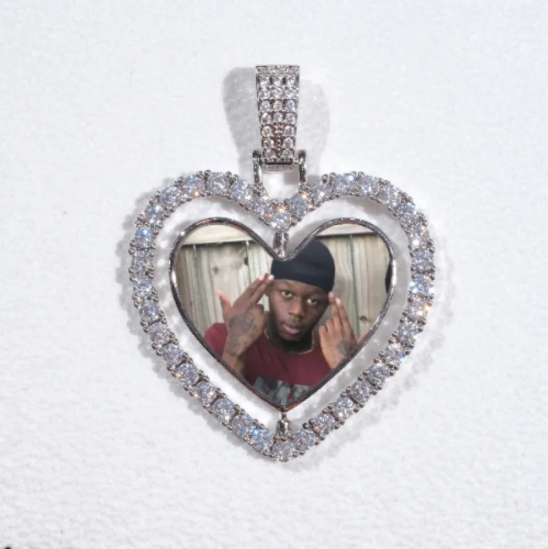 3D Spinning 2-Faced Heart Custom Picture Pendant sold by The GUU Shop