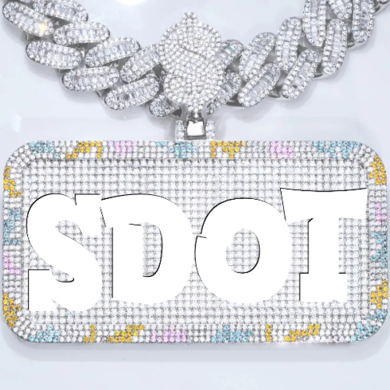 CUSTOM LETTER NECKLACE 3D COLORFUL SQUARE sold by The GUU Shop