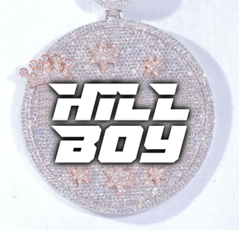 CUSTOM LETTER NECKLACE 3D BIG CROWN DISC made by The GUU Shop